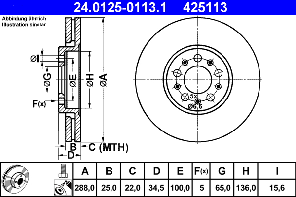 ATE Remschijven 24.0125-0113.1