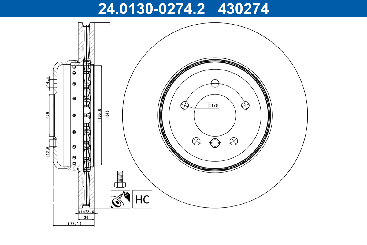 ATE Remschijf 24.0130-0274.2