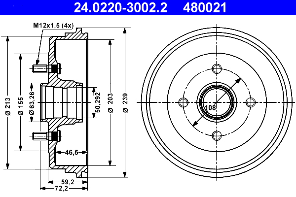 ATE Remtrommel 24.0220-3002.2