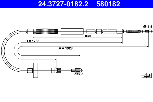 ATE Handremkabel 24.3727-0182.2