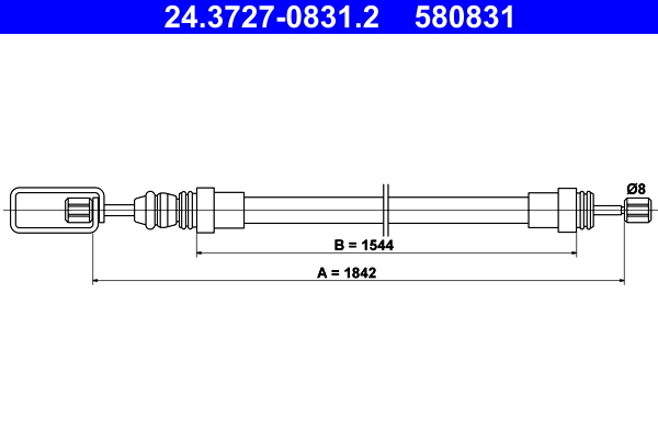 ATE Handremkabel 24.3727-0831.2