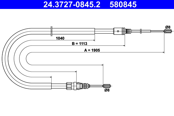 ATE Handremkabel 24.3727-0845.2