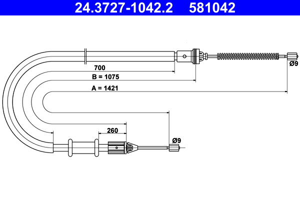 ATE Handremkabel 24.3727-1042.2