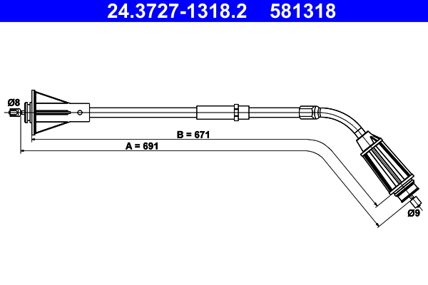 ATE Handremkabel 24.3727-1318.2