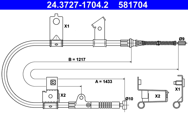 ATE Handremkabel 24.3727-1704.2