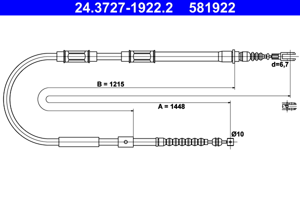 ATE Handremkabel 24.3727-1922.2