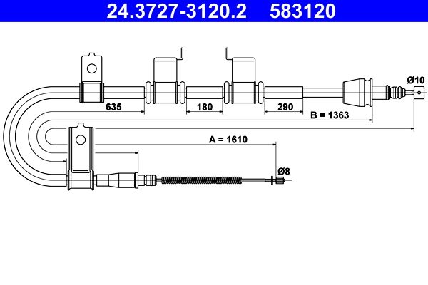 ATE Handremkabel 24.3727-3120.2