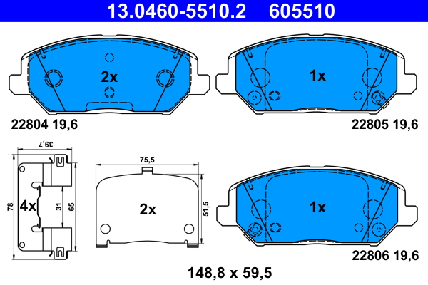 ATE Remblokset 13.0460-5510.2