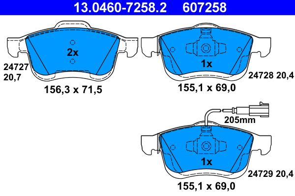 ATE Remblokset 13.0460-7258.2