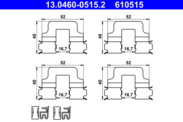 ATE Rem montageset 13.0460-0515.2