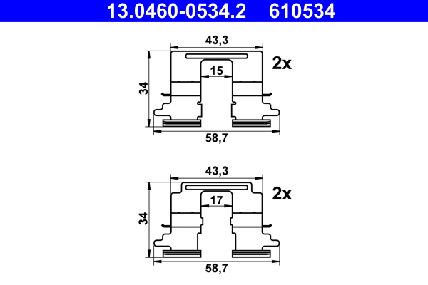 ATE Rem montageset 13.0460-0534.2