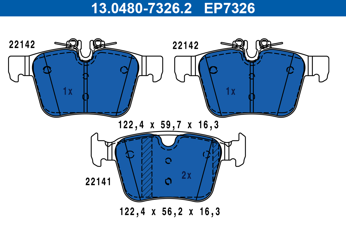 ATE Remblokkenset, schijfrem 13.0480-7326.2