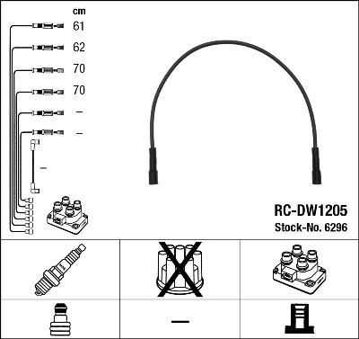 NGK Bougiekabelset 6296