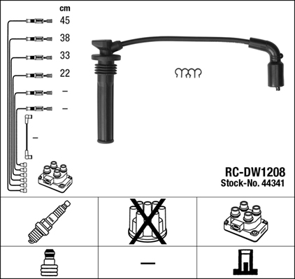 NGK Bougiekabelset 44341