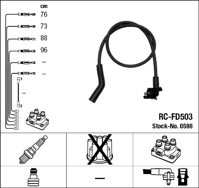 NGK Bougiekabelset 0598