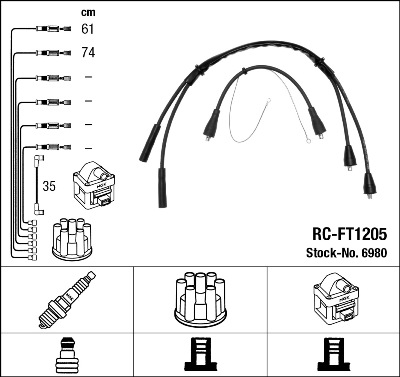 NGK Bougiekabelset 6980