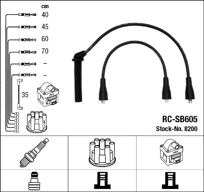 NGK Bougiekabelset 8200