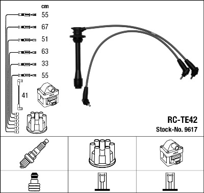 NGK Bougiekabelset 9617