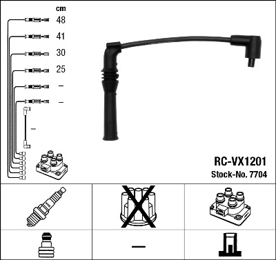 NGK Bougiekabelset 7704