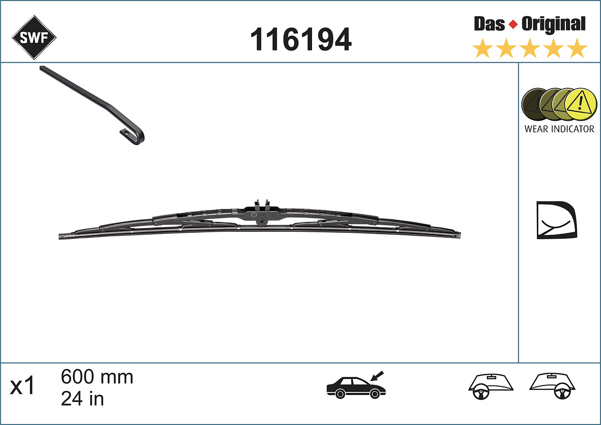 SWF Ruitenwisserblad 116194