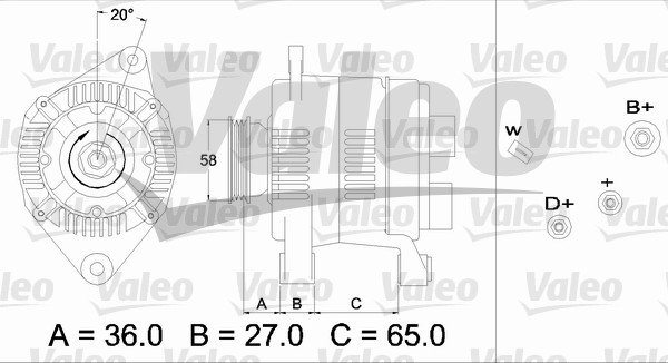 Valeo Alternator/Dynamo 436284