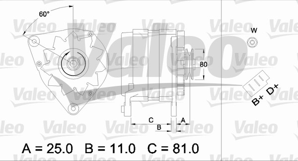 Valeo Alternator/Dynamo 437381