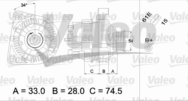 Valeo Alternator/Dynamo 437406