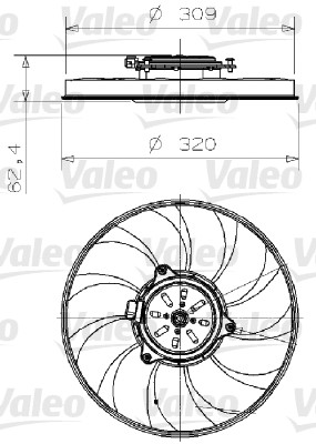 Valeo Ventilatorwiel-motorkoeling 696001