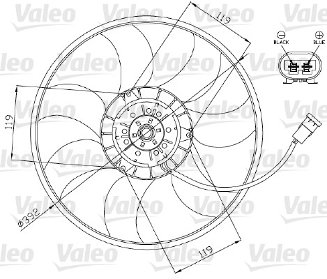 Valeo Ventilatorwiel-motorkoeling 696013