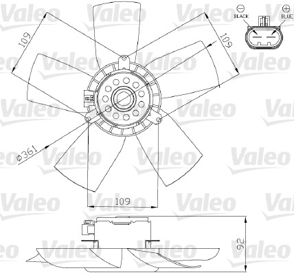 Valeo Ventilatorwiel-motorkoeling 696279