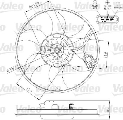 Valeo Ventilatorwiel-motorkoeling 696280