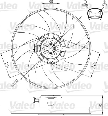 Valeo Ventilatorwiel-motorkoeling 696285