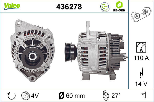 Valeo Alternator/Dynamo 436278