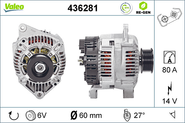 Valeo Alternator/Dynamo 436281