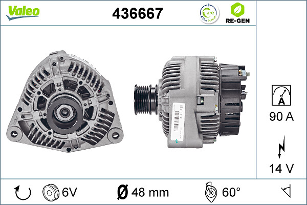 Valeo Alternator/Dynamo 436667