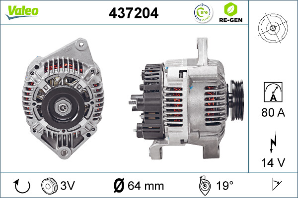 Valeo Alternator/Dynamo 437204