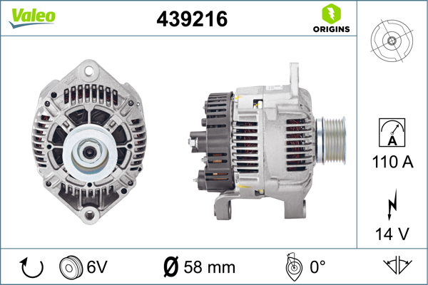 Valeo Alternator/Dynamo 439216