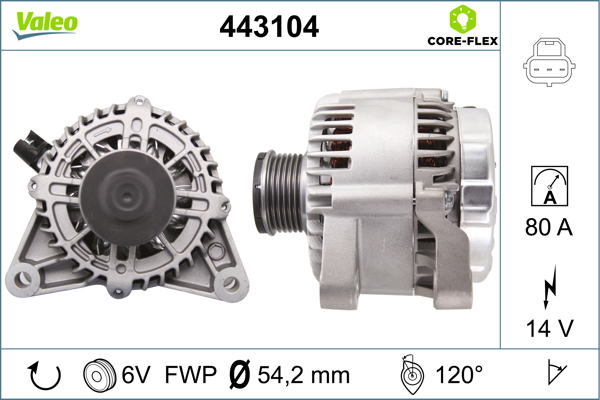 Valeo Alternator/Dynamo 443104