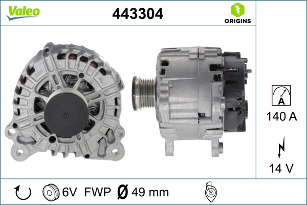 Valeo Alternator/Dynamo 443304