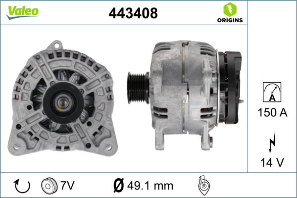 Valeo Alternator/Dynamo 443408