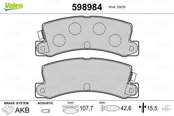 Valeo Remblokset 598984