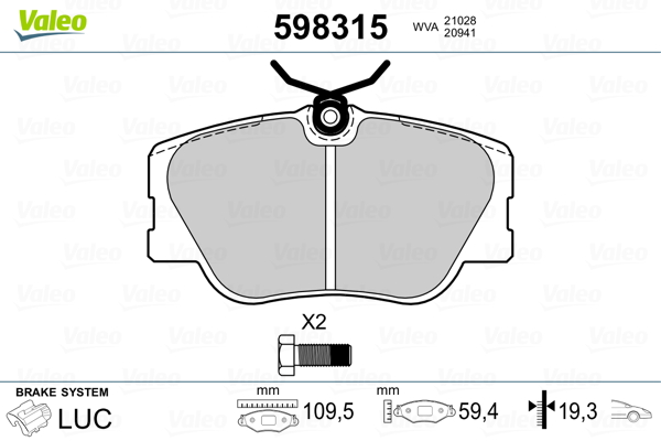 Valeo Remblokset 598315