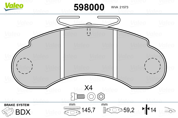 Valeo Remblokset 598000