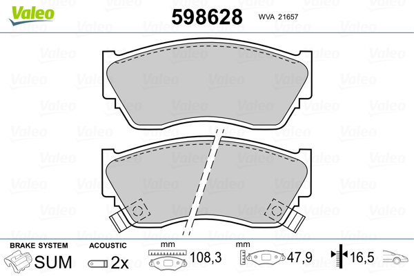 Valeo Remblokset 598628