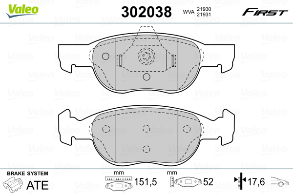 Valeo Remblokset 302038