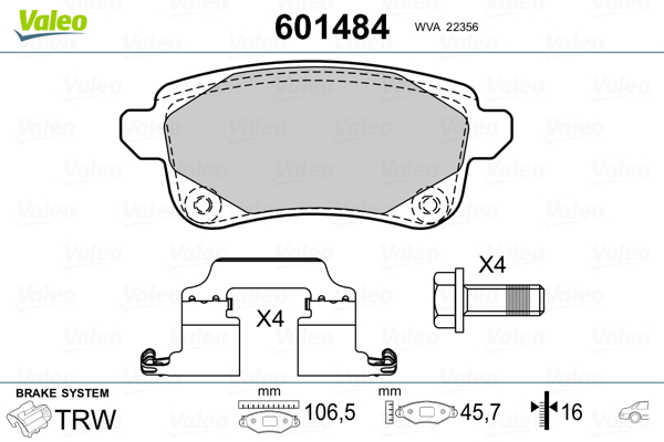 Valeo Remblokset 601484