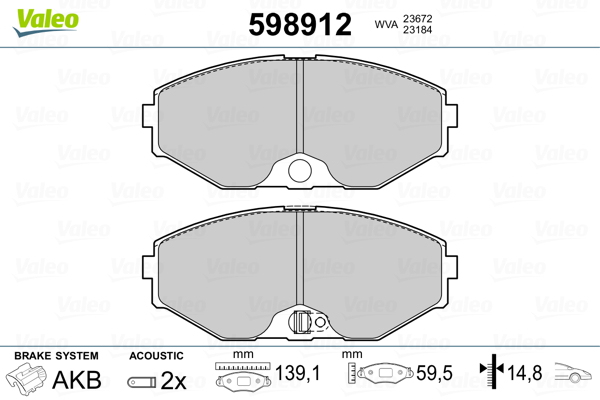 Valeo Remblokset 598912