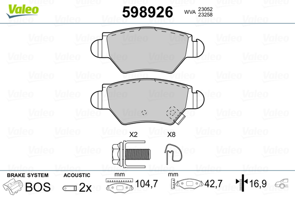 Valeo Remblokset 598926