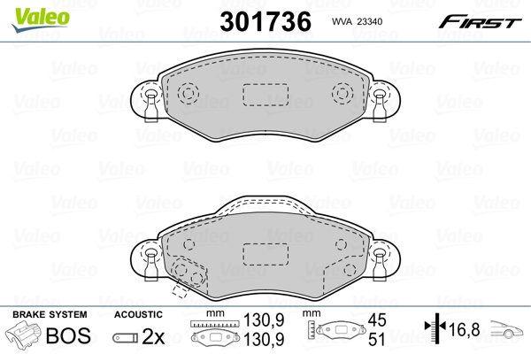 Valeo Remblokset 301736