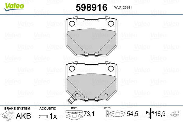 Valeo Remblokset 598916